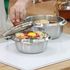 [M.v.Eisenberg] Vergnugen Korea 3-Ply Pot | 2 buah set 20cm 24cm | Baja Tahan Karat Tiga Lapis & Aluminium | Tahan Lama, Higienis, Bekerja pada Gas, Induksi & Lainnya